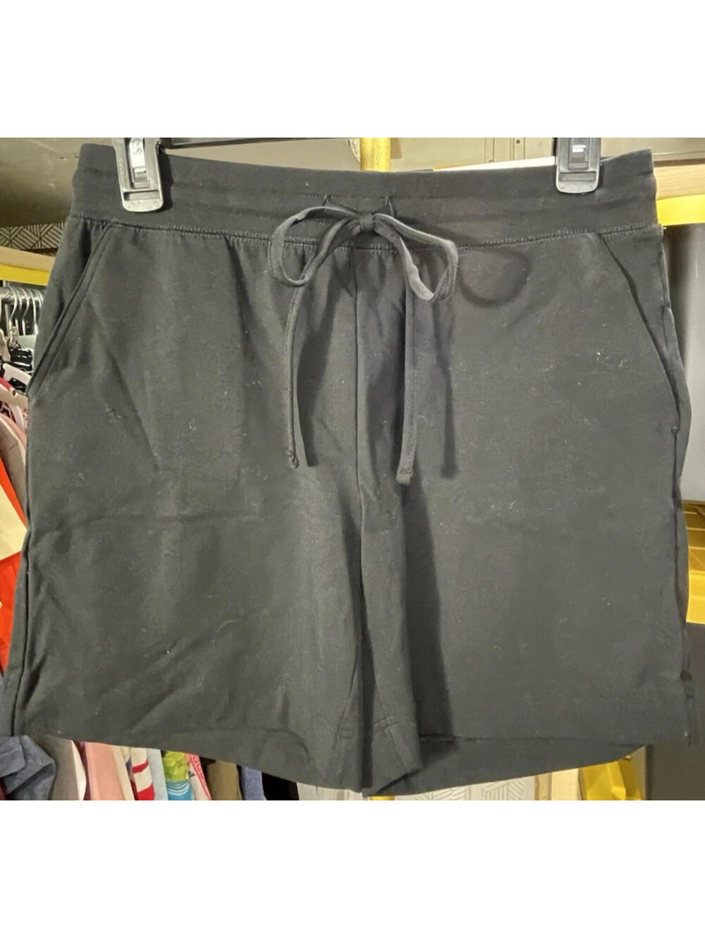 Style & Co Women's Black Comfort Waist Drawstring Knit Shorts Petite PS NWT